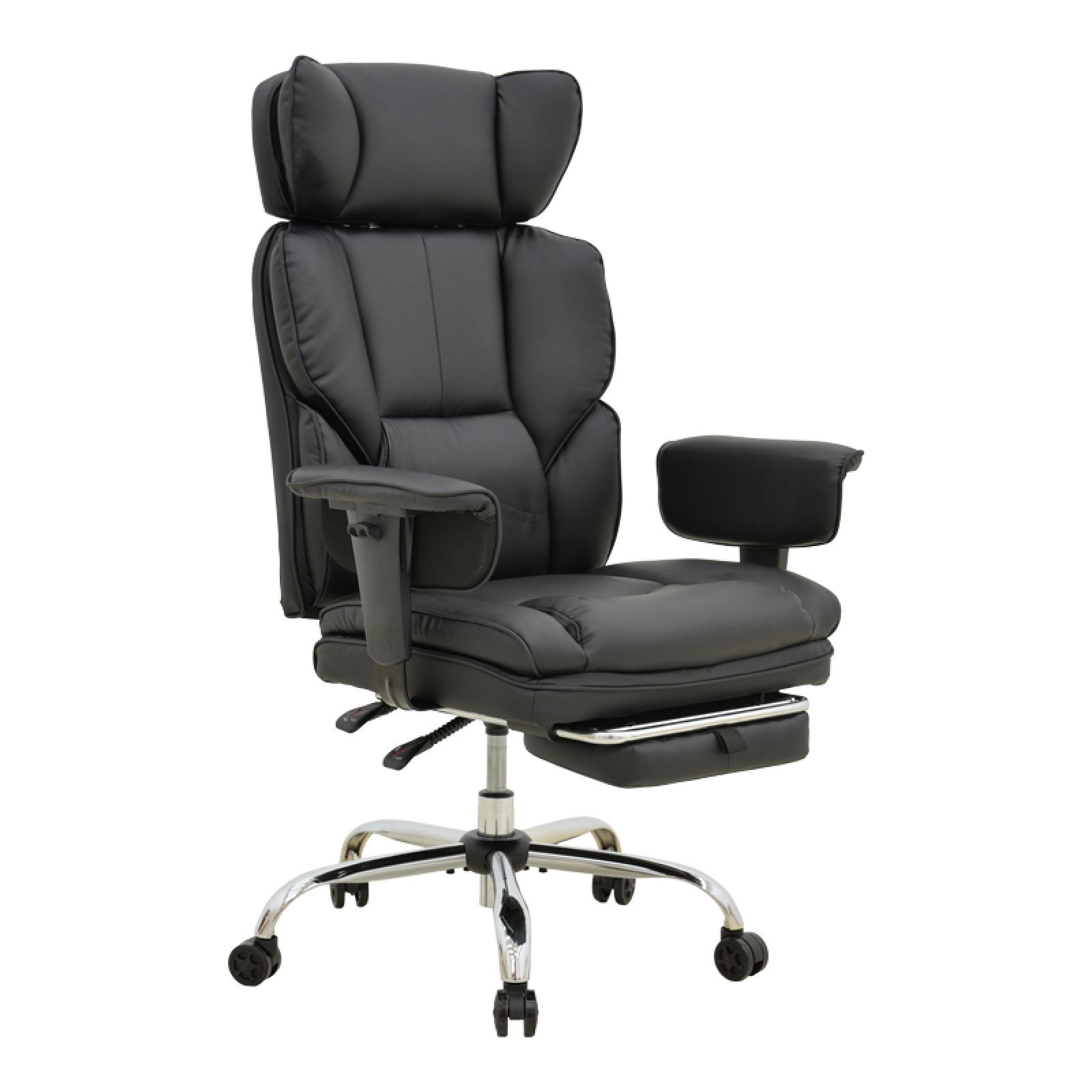 Директорски офис стол с поставка за крака Zanci черен 70x66x112-120см