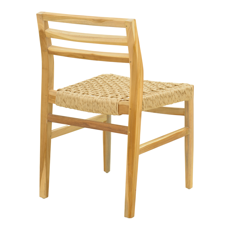 Стол Tuga рамка от тиково дърво с въже в естествен нюанс 50x58x86см - Image 3