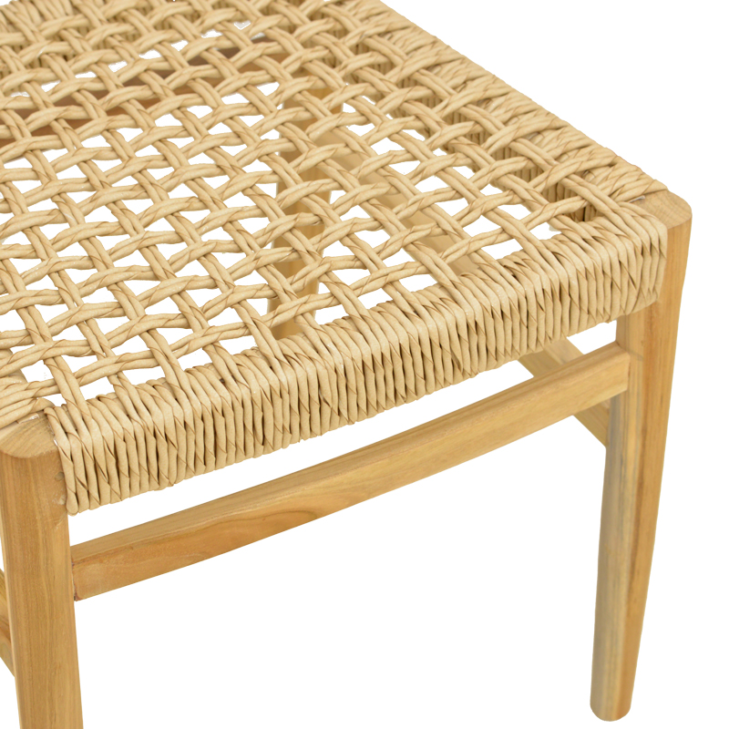 Стол Tuga рамка от тиково дърво с въже в естествен нюанс 50x58x86см - Image 8