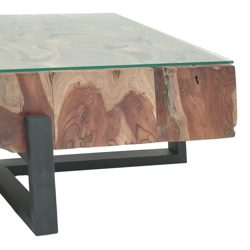 Холна маса Borth от тиково дърво в естествен нюанс 135x90x40см - Image 2