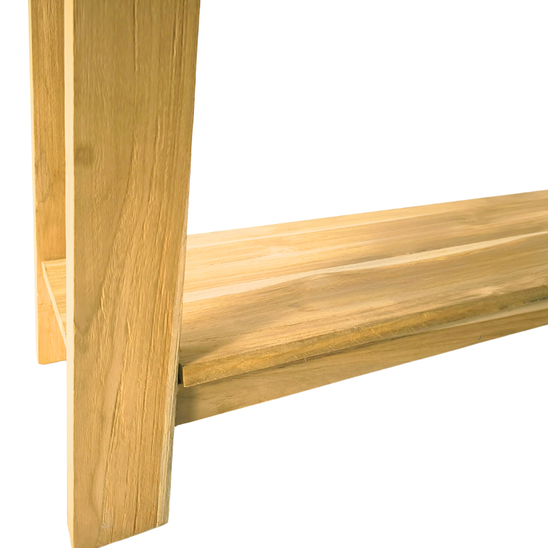 Конзола от тиково дърво Decoza в естествен нюанс 140x40x80см - Image 3