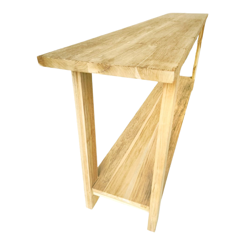 Конзола от тиково дърво Decoza в естествен нюанс 200x40x80см - Image 2