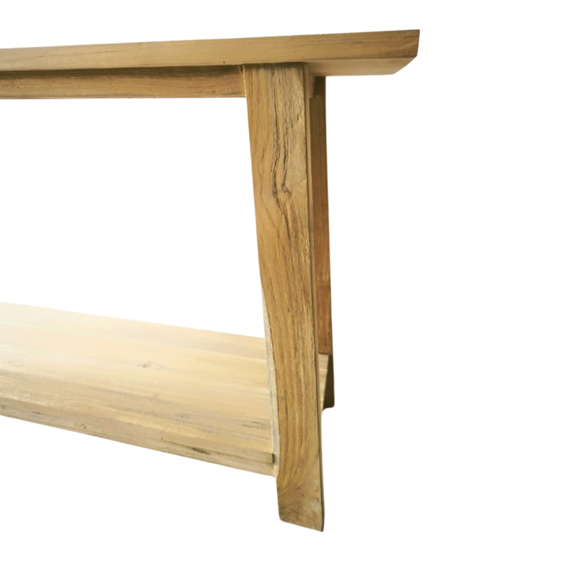Конзола от тиково дърво Decoza в естествен нюанс 200x40x80см - Image 3