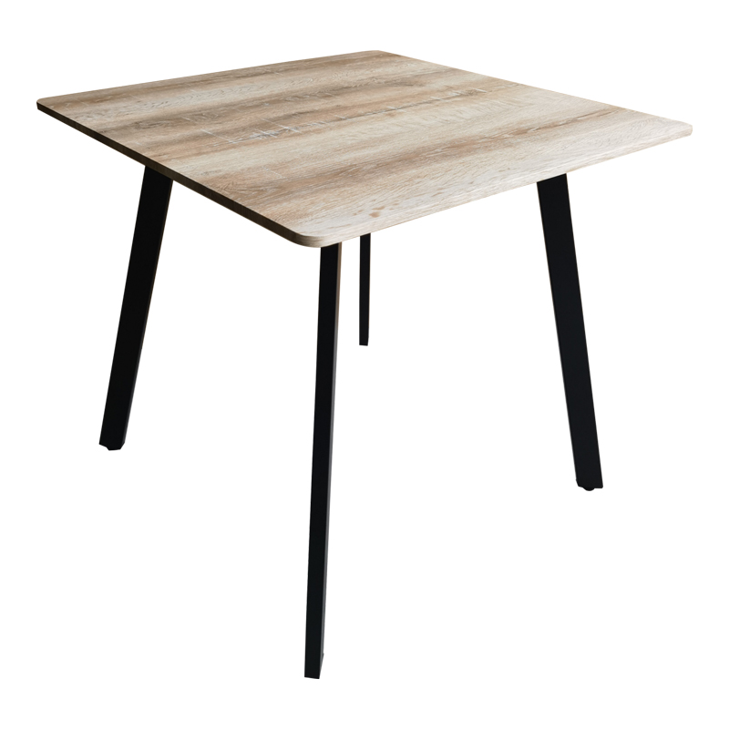 Маса Squaro sonoma MDF с черни метални крака 80x80x75см