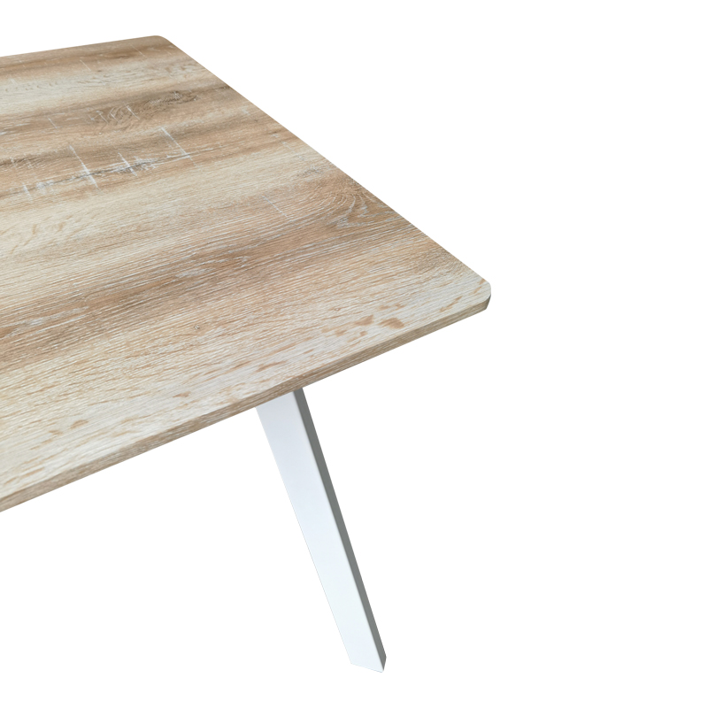Маса Squaro sonoma MDF с бели метални крака 80x80x75см - Image 3