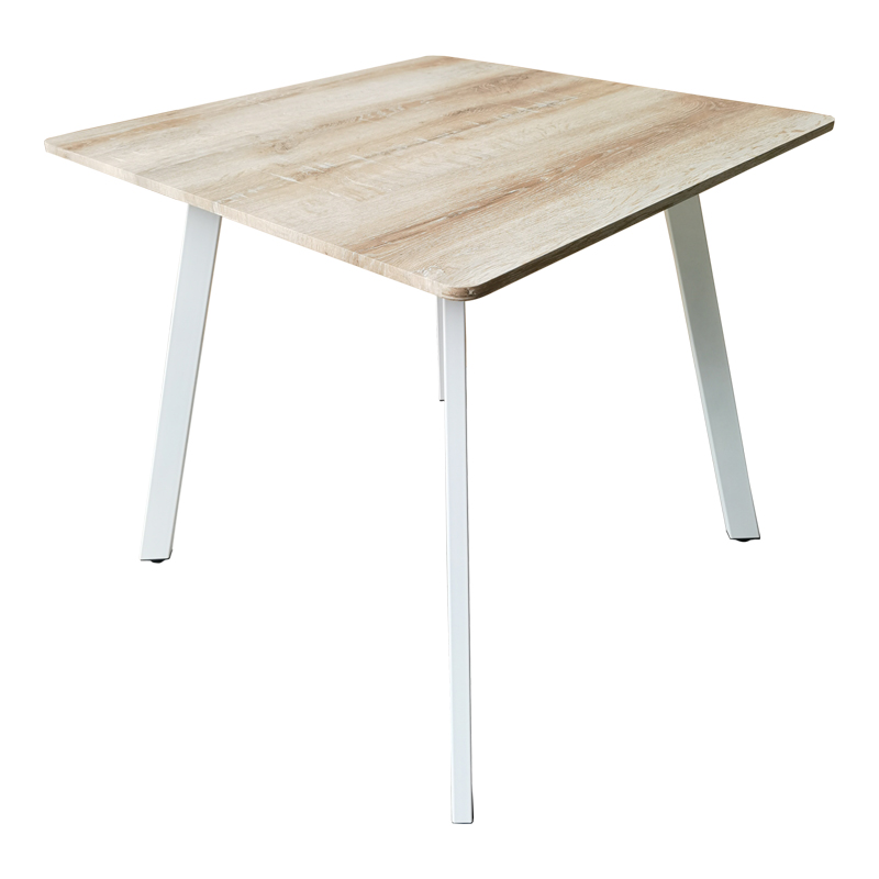Маса Squaro sonoma MDF с бели метални крака 80x80x75см