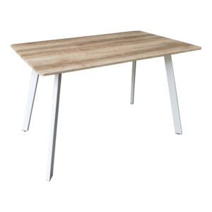 Маса Squaro sonoma MDF с бели метални крака 120x70x75см