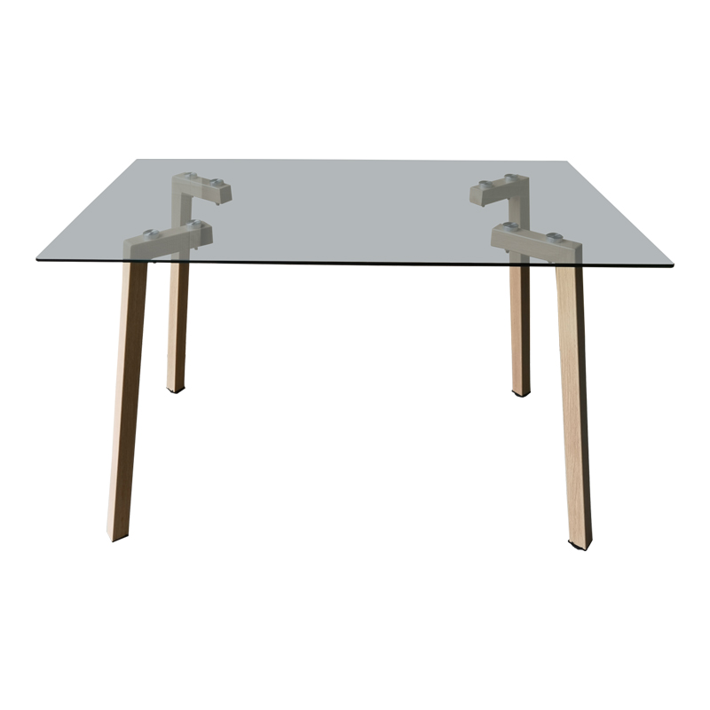 Маса Titta със стъклен плот и метални крака в естествен цвят 120x70x75см - Image 2