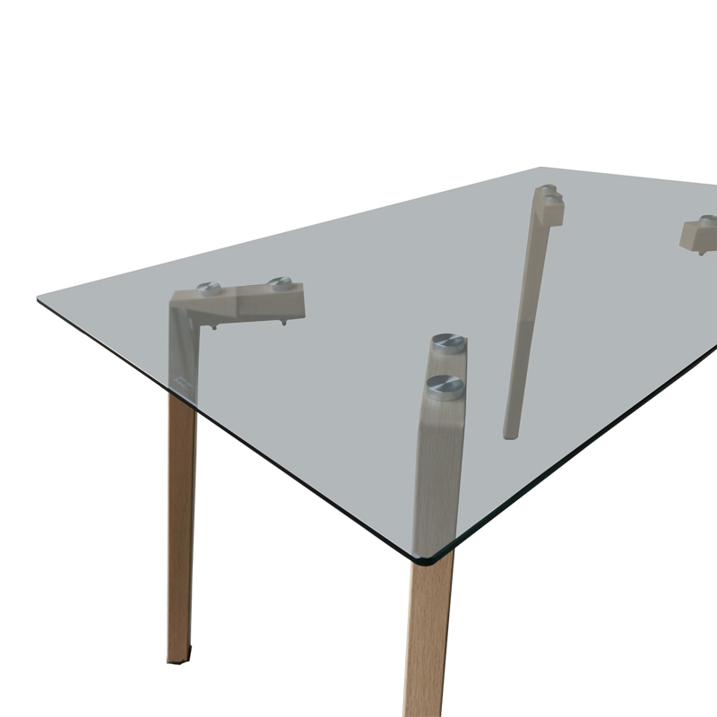 Маса Titta със стъклен плот и метални крака в естествен цвят 120x70x75см - Image 3
