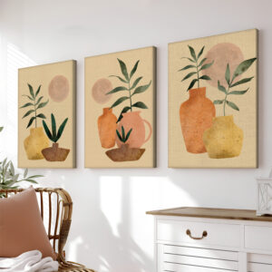 Gielo картина върху платно триптих с дигитален печат и рамка 40x2x60см