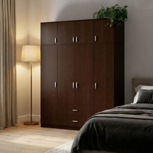 Гардероб Royal с четири врати, чекмеджета и лофт венге 200x58x230см