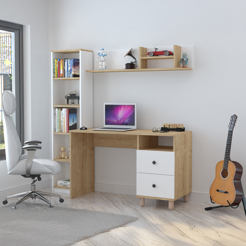 Офис композиция Kontor sonoma-white 160x50x162см - Image 2