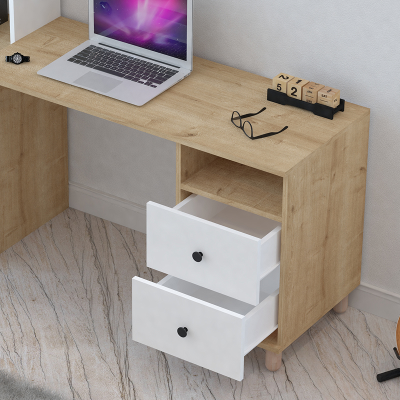 Офис композиция Kontor sonoma-white 160x50x162см - Image 4