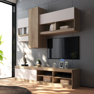 Комплект за хол Torania sonoma-white 185x37x145см