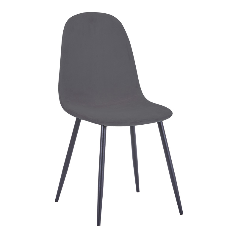 Комплект трапезна маса Bella-Balou от 5 MDF, черно-кадифено, антрацит Φ120x73см - Image 2