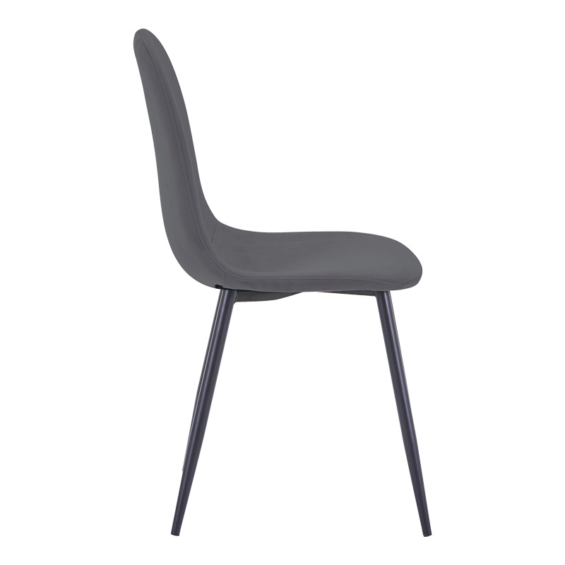 Комплект трапезна маса Bella-Balou от 5 MDF, черно-кадифено, антрацит Φ120x73см - Image 4