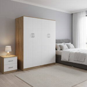 Гардероб с четири врати Athos I sonoma-white 160x42x180см