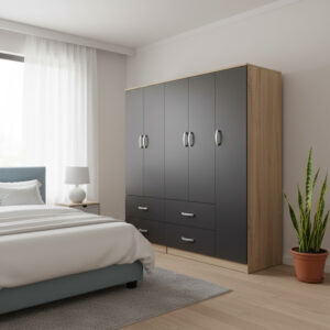 Гардероб с пет врати Athos sonoma-antracit 170x42x180см