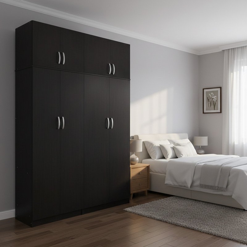 Гардероб с четири врати и таванско помещение Athos I венге 160x42x240см