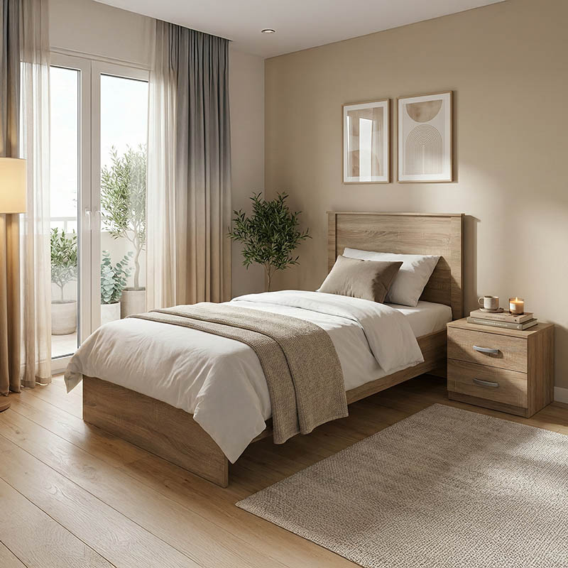 Спален комплект Athos Sonoma с легло 90x190 см, комплект от 2 части