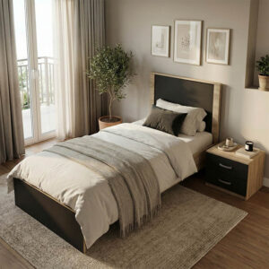 Комплект за спалня Athos Sonoma Charcoal с легло 90x190 см, 2 части