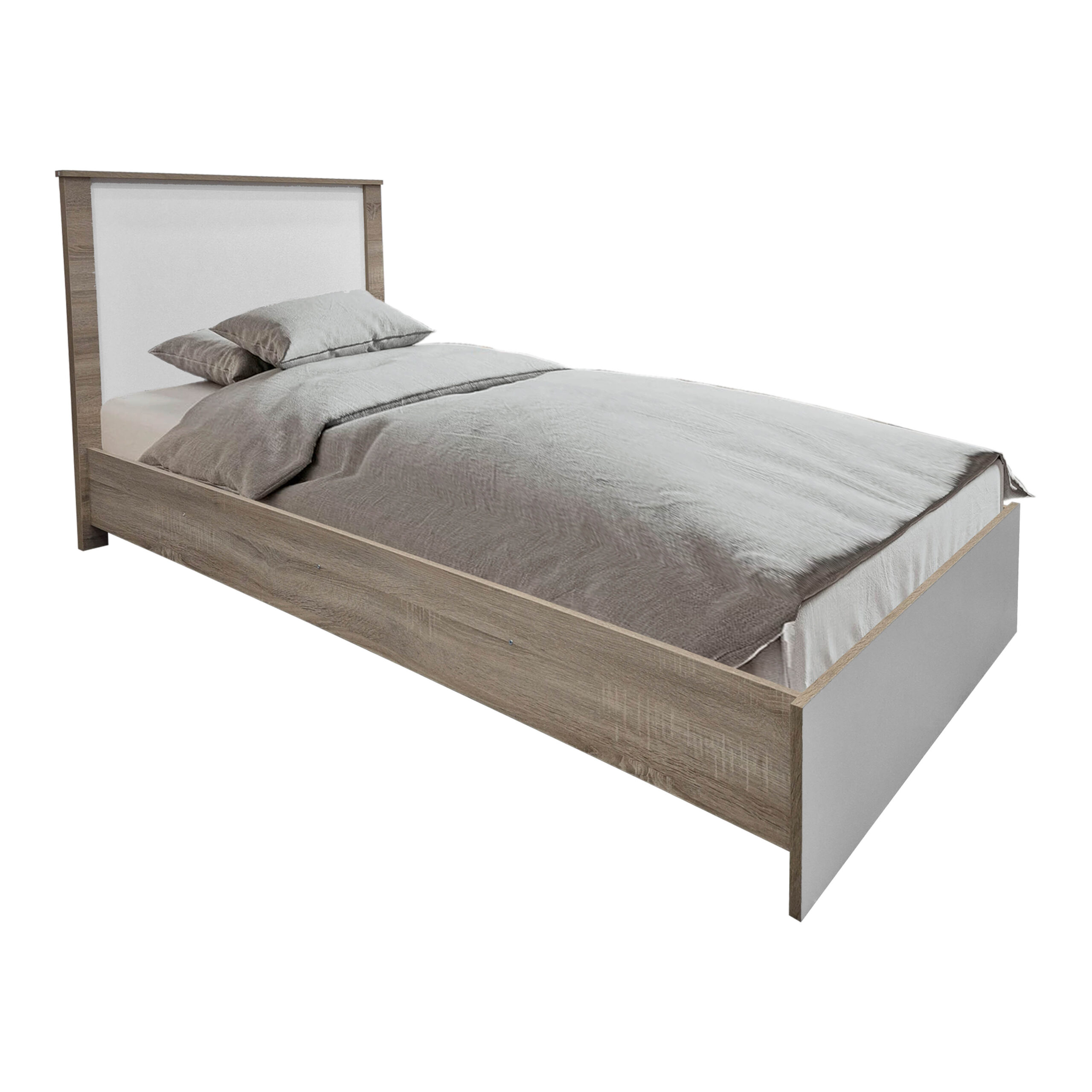 Спален комплект Athos Sonoma White с легло 90x190 см, 2 броя - Image 2