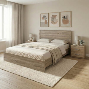 Спален комплект Athos Sonoma с легло 140x200 см, комплект от 3 части