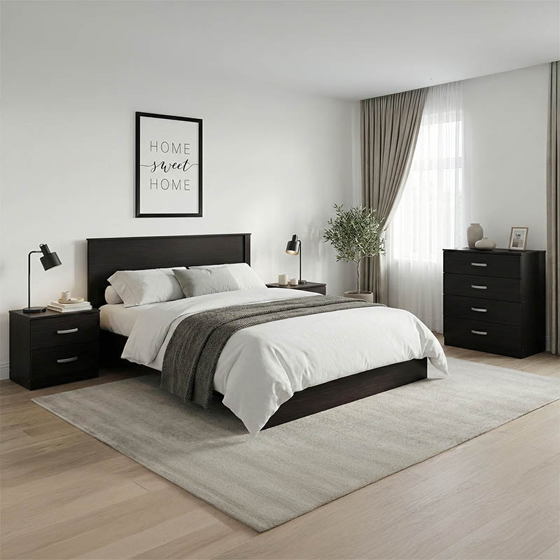 Спален комплект Athos Wenge с легло 140x200 см, комплект от 4 части