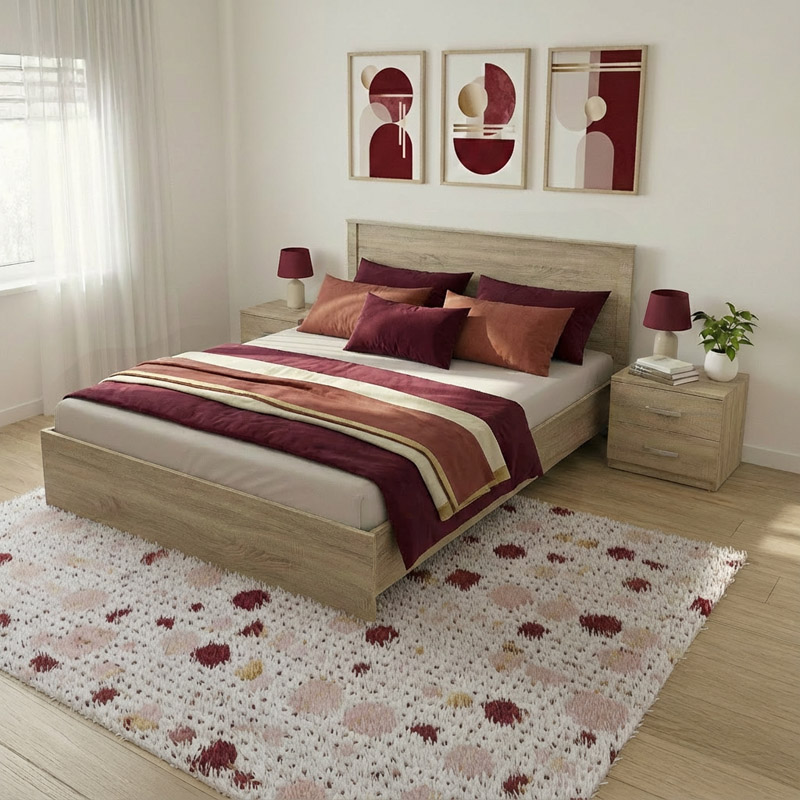 Спален комплект Athos Sonoma с легло 160x200 см, комплект от 3 части