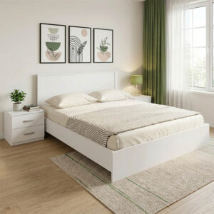 Спален комплект Athos White с легло 160x200 см, комплект от 3 части
