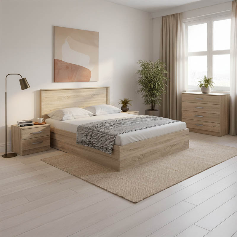 Спален комплект Athos Sonoma с легло 160x200 см, 4 броя