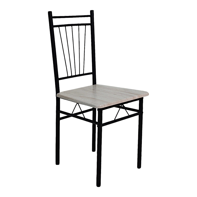 Трапезна маса Roza комплект от 5 части, MDF, Sonoma, с метални черни крака, 120x65x75см - Image 3