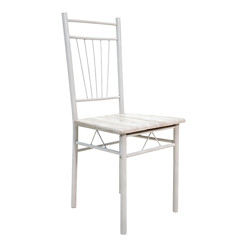 Трапезна маса Roza комплект от 5 части MDF sonoma с метални бели крака 110x60x75см - Image 3