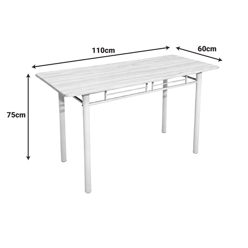 Трапезна маса Roza комплект от 5 части MDF sonoma с метални бели крака 110x60x75см - Image 7