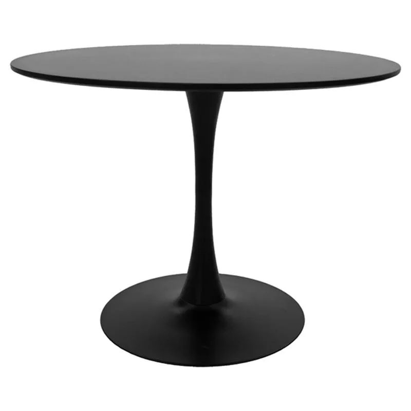 Трапезна маса Balou-Noor комплект от 5 части MDF черно-сива Φ120x73см - Image 2