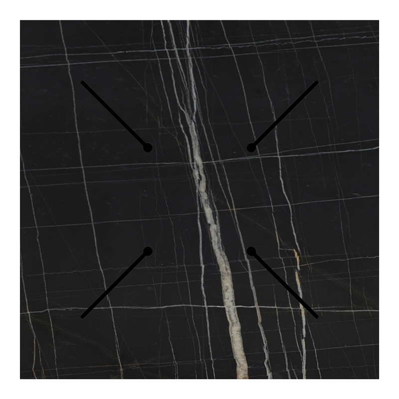 Плот за маса Relian HPL, черен мраморен вид, 80x80 см, дебелина 12 мм - Image 3