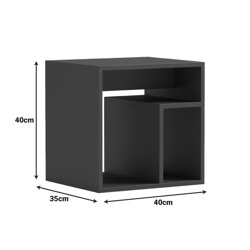 Нощно шкафче Double антрацит 40x35x40см - Image 5