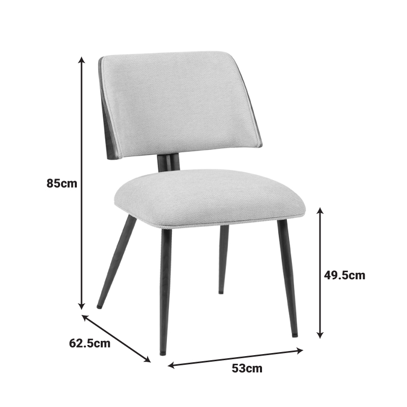 Стол Ubane бежов букле плат-орех метален крак 53x62.5x85см - Image 6