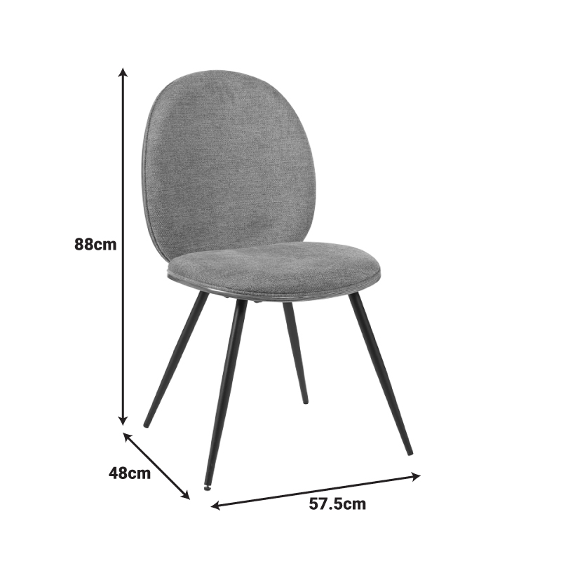 Стол Nerezy с рамка от шперплат със сив плат 57.5x48x88см - Image 6