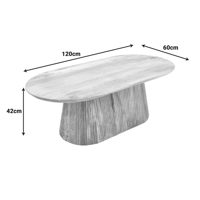 Холна маса Aithra масивно мангово дърво в естествен нюанс 120x60x42см - Image 7