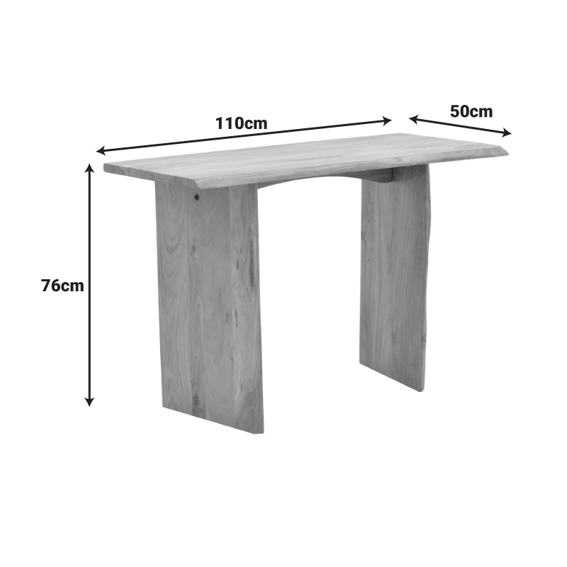 Конзола Mende масивна акациева дървесина в естествен нюанс, 110x50x76 см - Image 7