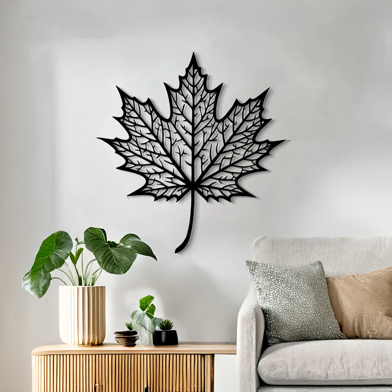 Стенна декорация Flowy черен метал 40x1.5x40см - Image 2