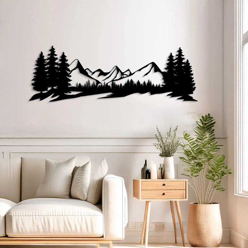 Декорация за стена Mounde черен метал 60x1.5x20см - Image 2