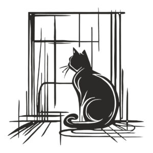Стенна декорация Caten черен метал 50x1.5x50см