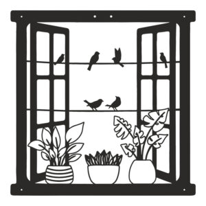 Декоративна стена Windo черна метална 50x1.5x50см