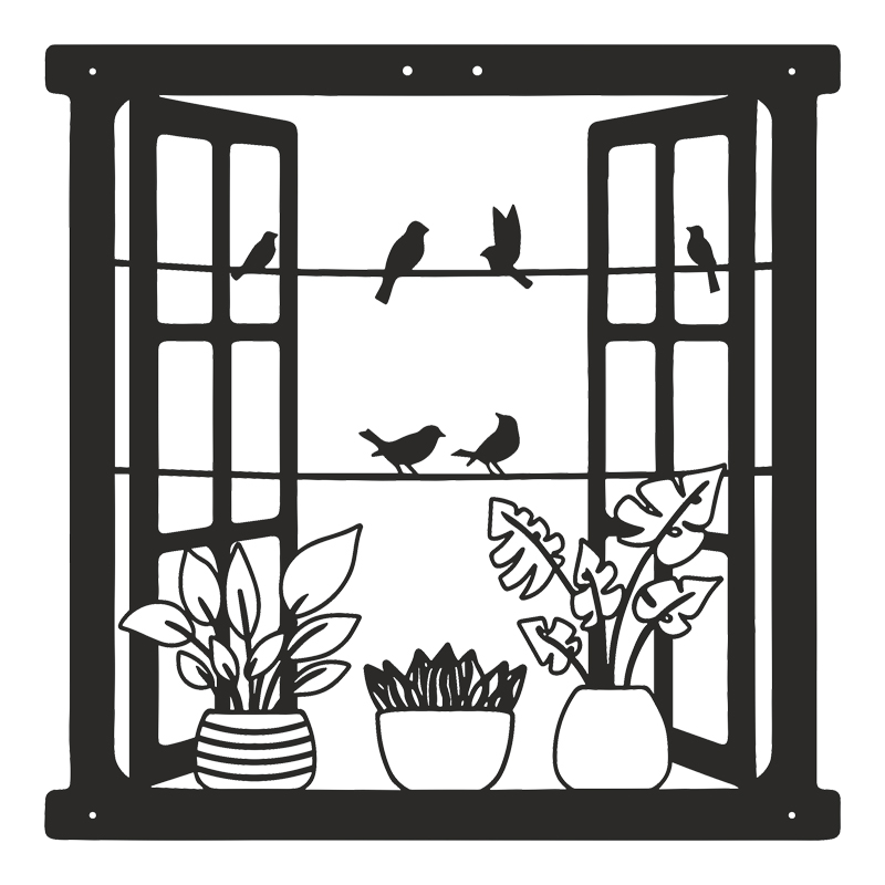 Декоративна стена Windo черна метална 50x1.5x50см