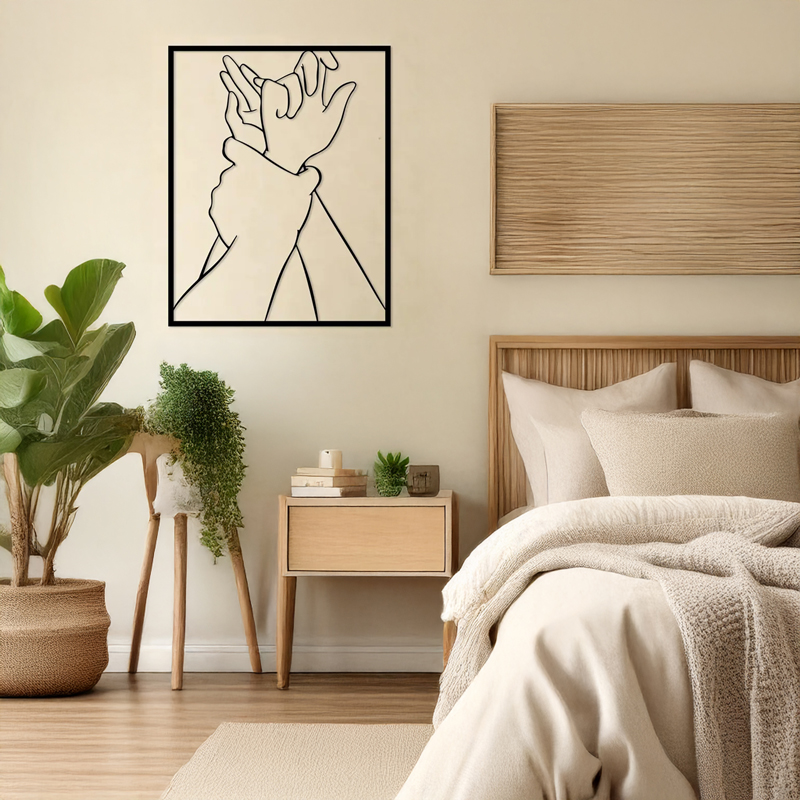 Стенна декорация Handia черна метална, 40x1.5x50см - Image 2