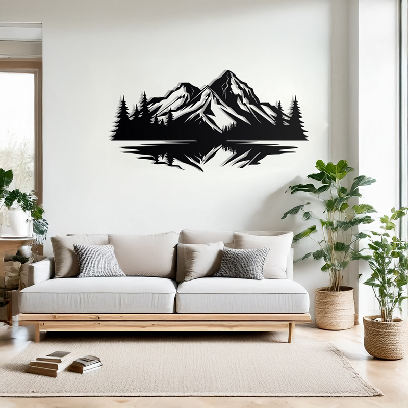 Стенна декорация Mirolo черен метал 70x1.5x50см - Image 2