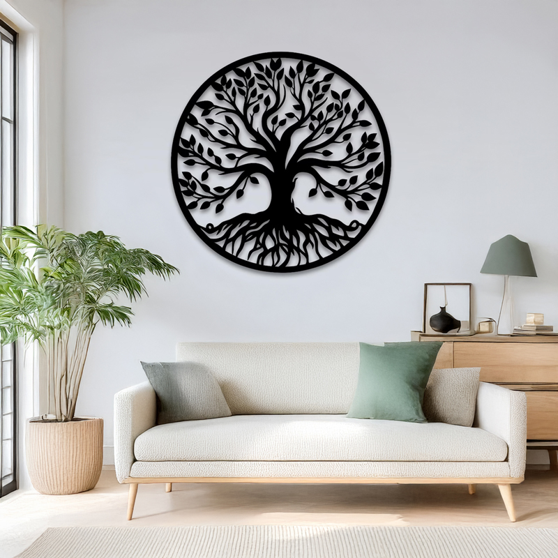 Декорация за стена Treelife черна метална Φ80x1.5см - Image 2