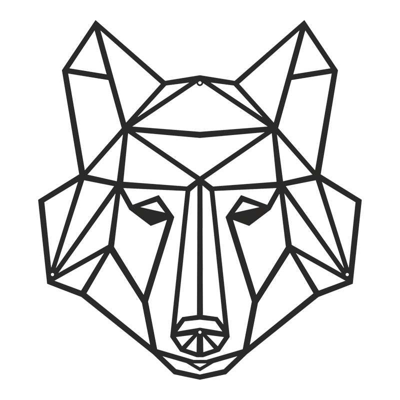 Стенна декорация Wolfo черен метал 40x1.5x40см